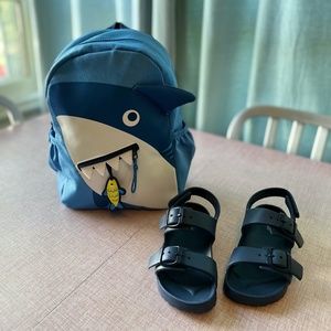 Kids Cat & Jack Rubber Sandals & Shark Backpack